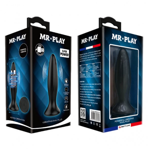 MR PLAY - Power Vibe Anal Plug (Chargeable - Black) MR PLAY - Power Vibe Anal Plug (Chargeable - Black)